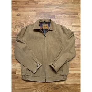Vintage The Territory Ahead Leather Jacket Bomber Blanket Flannel Lined Size LG